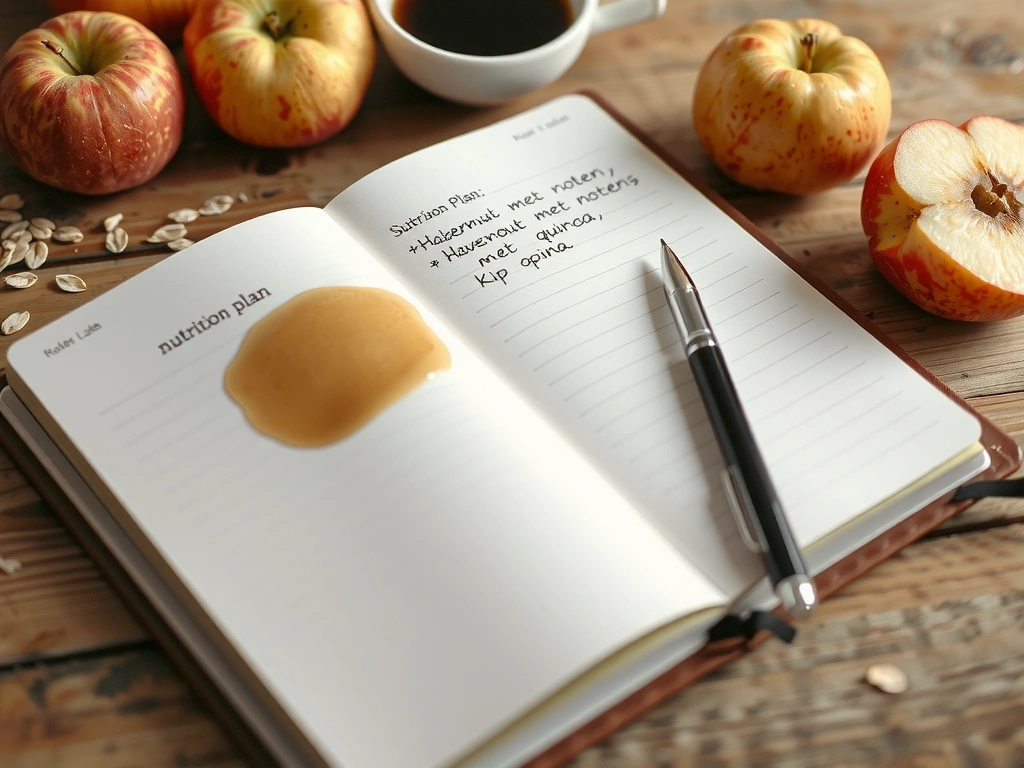 Handgeschreven Voedingspas in notitieboek